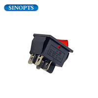 Mini interruptor de tipo de barco negro LED de 4 pines