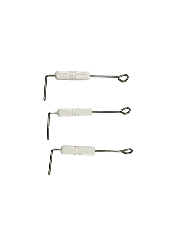 Accesorios de aguja de electrodo de estufa de gas de gas aislamiento cerámico acero inoxidable, resistente al calor y duradero, compatible con la mayoría de las marcas