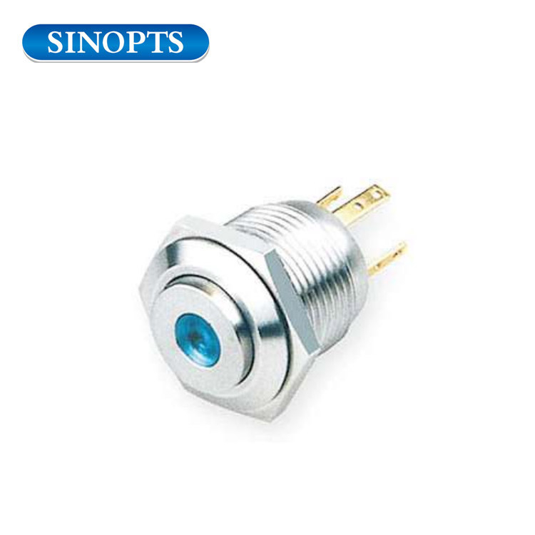 Interruptor de botón de acero inoxidable de acero inoxidable de 16 mm 120V
