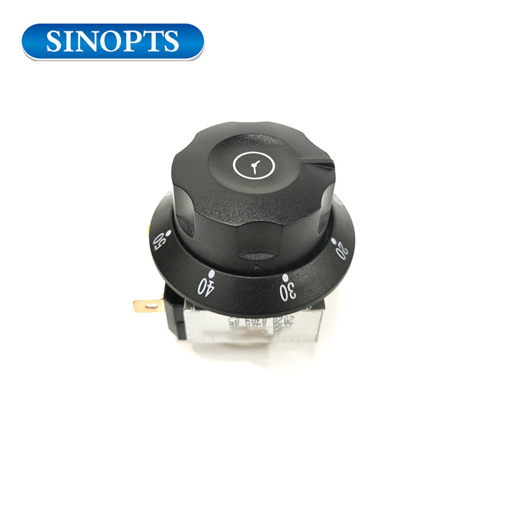 60 minutos de longitud axial Interruptor de temporizador de horno de 17 mm con perilla