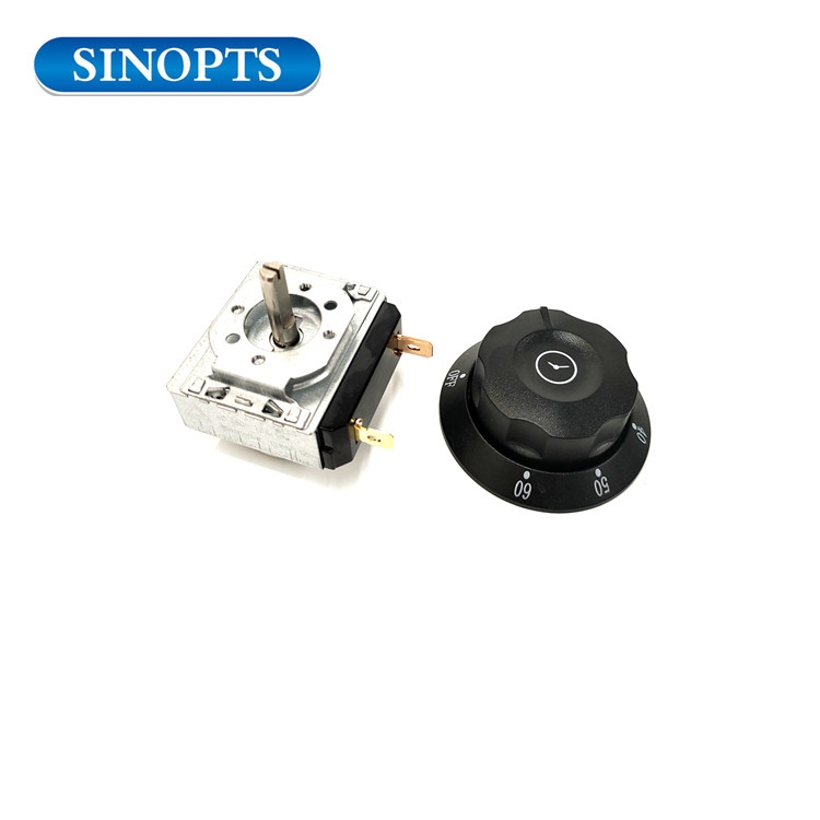 60 minutos de longitud axial Interruptor de temporizador de horno de 17 mm con perilla