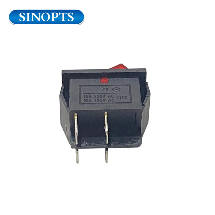 Mini interruptor de tipo de barco negro LED de 4 pines