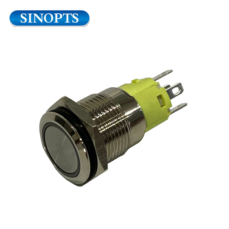 16 mm 12V 5A Switches de botón de empuje de automóvil personalizado