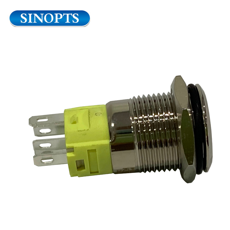 16 mm 12V 5A Switches de botón de empuje de automóvil personalizado